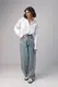 Удлиненная женская рубашка в стиле oversize - белый цвет, M