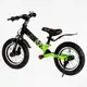Велобег детский 12’’ Corso "Skip Jack" ручной тормоз, амортизатор. Green and black (119238)