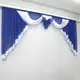 Ламбрекен на карниз 3 метра. Цвет синий с белым. Код 052л