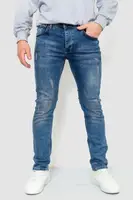 Джинсы мужские с потертостями, цвет синий, 226R4308