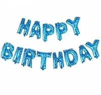 Набір надувних кульок Happy Birthday Blue 5961 13 предметів блакитний