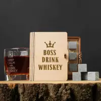Камені для віскі "Boss Drink Whiskey" 6 штук у подарунковій коробці, англійська