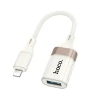 Переходник HOCO Crystal Lightning male to USB female 2.0 adapter UA39 |0,125m, 480Mbps, OTG|