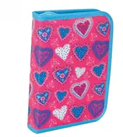 Пенал твердый одинарный без клапана 1Вересня Blue heart 531346 13х21х3 см