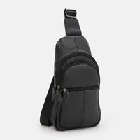 Чоловічий рюкзак шкіряний через плече Borsa Leather K16615D-black