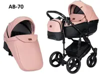 Детская коляска 2 в 1 Angelina Amica Bliss розовый 70 (эко-кожа)