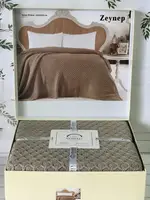 Zeynep koyu kahve вязаный акриловый плед. Romeo Home Турция.