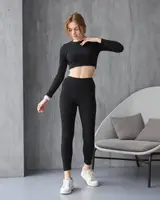 Лосины женские рубчик 20222169-XXL FD-9896 XXL черные