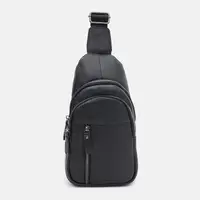 Чоловічий рюкзак шкіряний через плече Keizer K1612-6bl-black