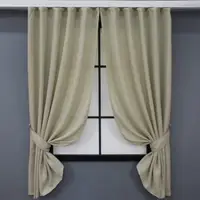 Комплект (2шт. 1,3х1,7м.) коротких штор из льна, "Лен Мешковина". Цвет бежевый. Код 114ш 35-0107