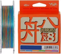 Шнур YGK Veragass Fune X8 200м (мультиколор) #0.6/0.128мм 14lb/5.2кг (5545-02-89)