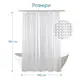 Штора для ванной комнаты CHRYSTAL 3D с кольцами 12 шт. Размер 180х180. Материал PEVA.