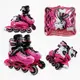 Роликовые коньки D-44 M Best Roller колеса PU светятся. Pink (размер 34-38) (169998)