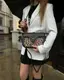 Женская сумка экокожа (длинный ремешок) Лео+черный