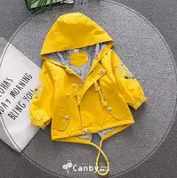 Парка для дівчаток з квіточками жовта 2767, розмір 100