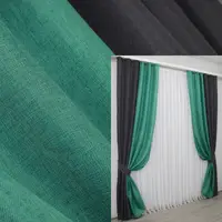 Комбинированные (2шт.1,5х2,7м.) шторы из ткани лён. Цвет графитовый с бирюзовым. Код 014дк (1140-111ш) 10-712