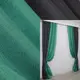 Комбинированные (2шт.1,5х2,7м.) шторы из ткани лён. Цвет графитовый с бирюзовым. Код 014дк (1140-111ш) 10-712