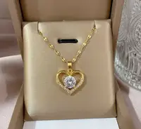 Ланцюжок жіночий золотистий з кулоном серце код 2360