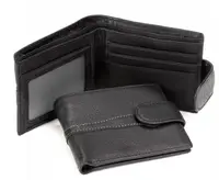 Шкіряне чоловіче портмоне, гаманець Tiding Bag чорне
