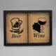 Двойная рамка копилка "Beer, Wine" для пробок, Чорный-коричневый, английский