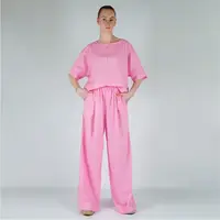 Костюм женский Vivioji KSW 26-3 (блуза, брюки палаццо) Розовый р. XL/XXL (14921)