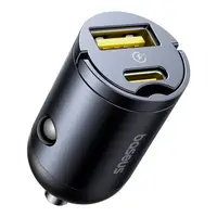 Адаптер автомобільний Baseus Tiny Star Mini Car Charger |1USB/1Type-C, 30W/3A, PD/QC|