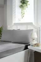Простынь на резинке сатин с наволочками First Choice Satin Fitted Grey 180х200см (+30см)