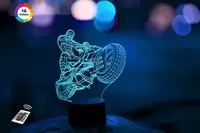 3D ночник "Человек-паук на мотоцикле" (УВЕЛИЧЕННОЕ ИЗОБРАЖЕНИЕ) +пульт ДУ+сетевой адаптер + батарейки (3ААА)