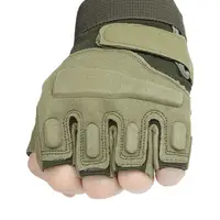Рукавиці тактичні короткі Han-Wild HW72 Green L чоловічі з захисними вставками без пальців