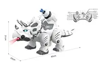 Динозавр на радиоуправлении DINOSAUR 1-591 A аккумулятор 7.4V режим демонстрации подсветка стреляет присосками. White and Grey (165225)
