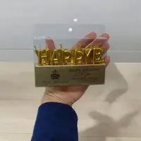 Свічки для торта літери "Happy Birthday" (золото)