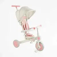 Велосипед-трансформер 3-х колесный, Best Trike, переднее колесо 10", задние колеса 8", родительская ручка. White (163777)
