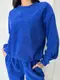 Костюм из микровельвета AO207 Синий Oversize XL-3XL