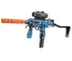 Автомат Submachine Gun аккумулятор 7.4 V, прицел, глушитель, магазин, ручка, очки, орбизы. Blue and Black (149659)