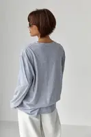 Однотонный базовый лонг oversize – серый цвет, ONE SIZE (есть размеры)