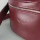 Кожаная поясная сумка бордовая