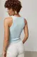 Приталенная однотонная майка в рубчике - голубой цвет, ONE SIZE (есть размеры)