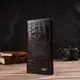 Вместительное вертикальное мужское портмоне из натуральной фактурной кожи с тиснением под крокодила CANPELLINI 21720 Коричневое