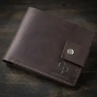 Солидное мужское портмоне винтажное GRANDE PELLE 11230 Коричневое