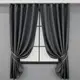 Комплект (2шт. 1,3х1,7м.) коротких штор, лен-блэкаут "Лен Мешковина". Цвет графитовый. Код 1161ш 35-0100