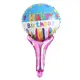 Шар с надувной ручкой Happy Birthday (свечи)