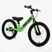 Детский велобег CORSO MAXIS MX-144 колеса 16" надувные стальная рама. Green and Black (176648)