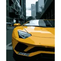 Картина по номерам Strateg ПРЕМИУМ Желтый Lamborghini размером 40х50 см (DY038)