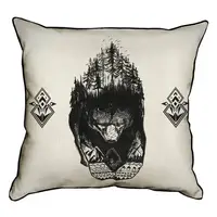 Подушка с мешковины Лесной медведь 45x45 см (45PHB_TFL001_BL)