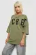 Футболка женская с принтом, цвет хаки, 244R3008-1