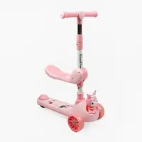 Самокат трехколесный с сидением Skyper KR-9/04 колеса PU со светом и музыкой. Pink (189260)