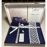 Постільна білизна євро Arya Saheser Сатин жаккард Brillant AR-A107302-blue 200х220 см синє