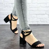 Женские босоножки на каблуке Fashion Bayou 1641 39 размер 25 см Черный