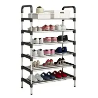 Полиця-стійка-органайзер для взуття на 6 полиць Shoe Rack TW555 Чорна