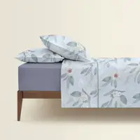 Семейное постельное белье с простыней на резинке APPLE FLOWERS CS1